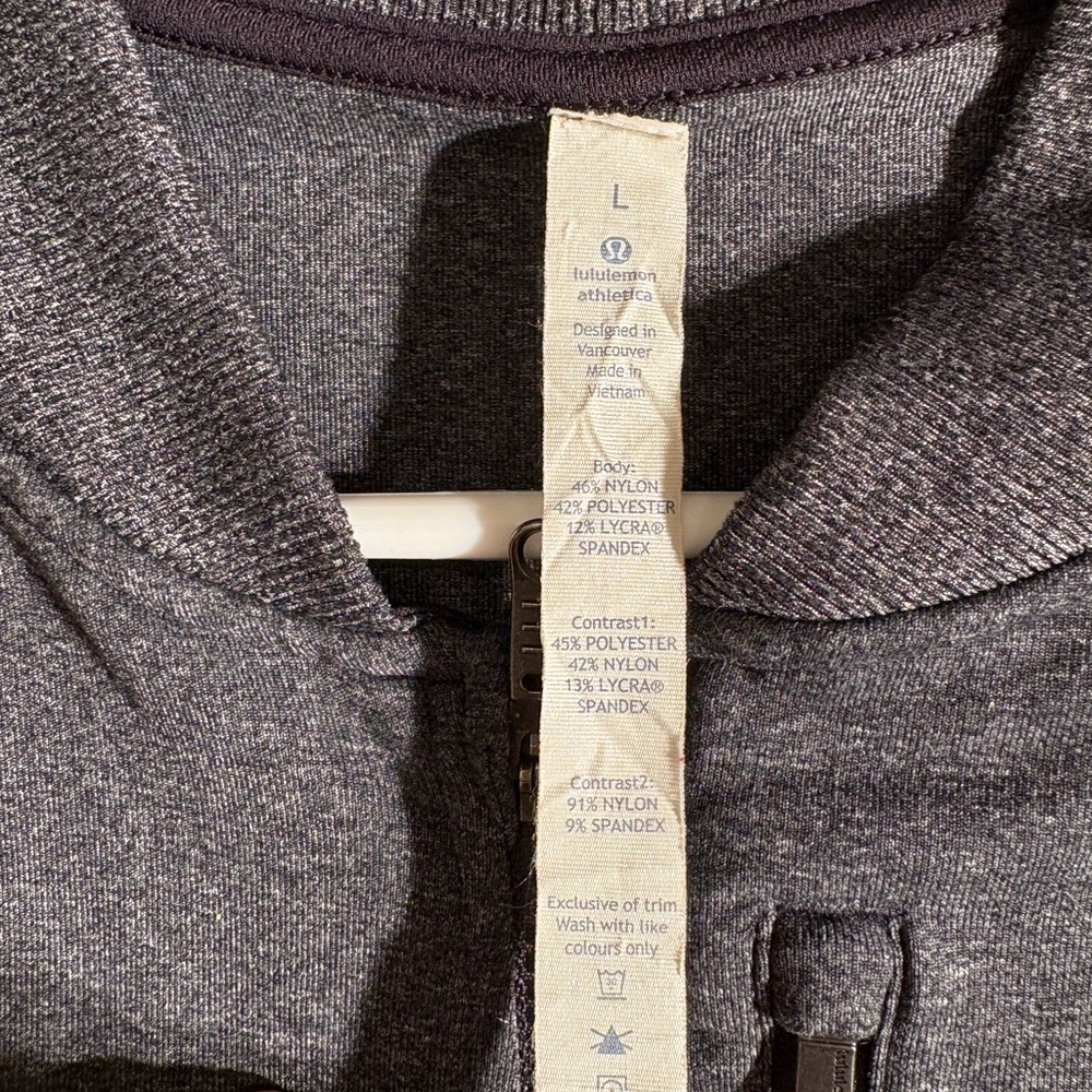 lululemon athletica Men's Charcoal Zip-Up Sweater - Picture 2 of 6